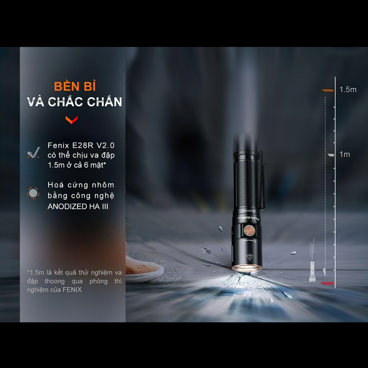 FENIX E28R V2.0  Đèn Pin Nhỏ Gọn Sáng 1700 lumen Chiếu Xa 273m Sạc USB C Pin Sạc 18650 3400mAh Cắm Trại