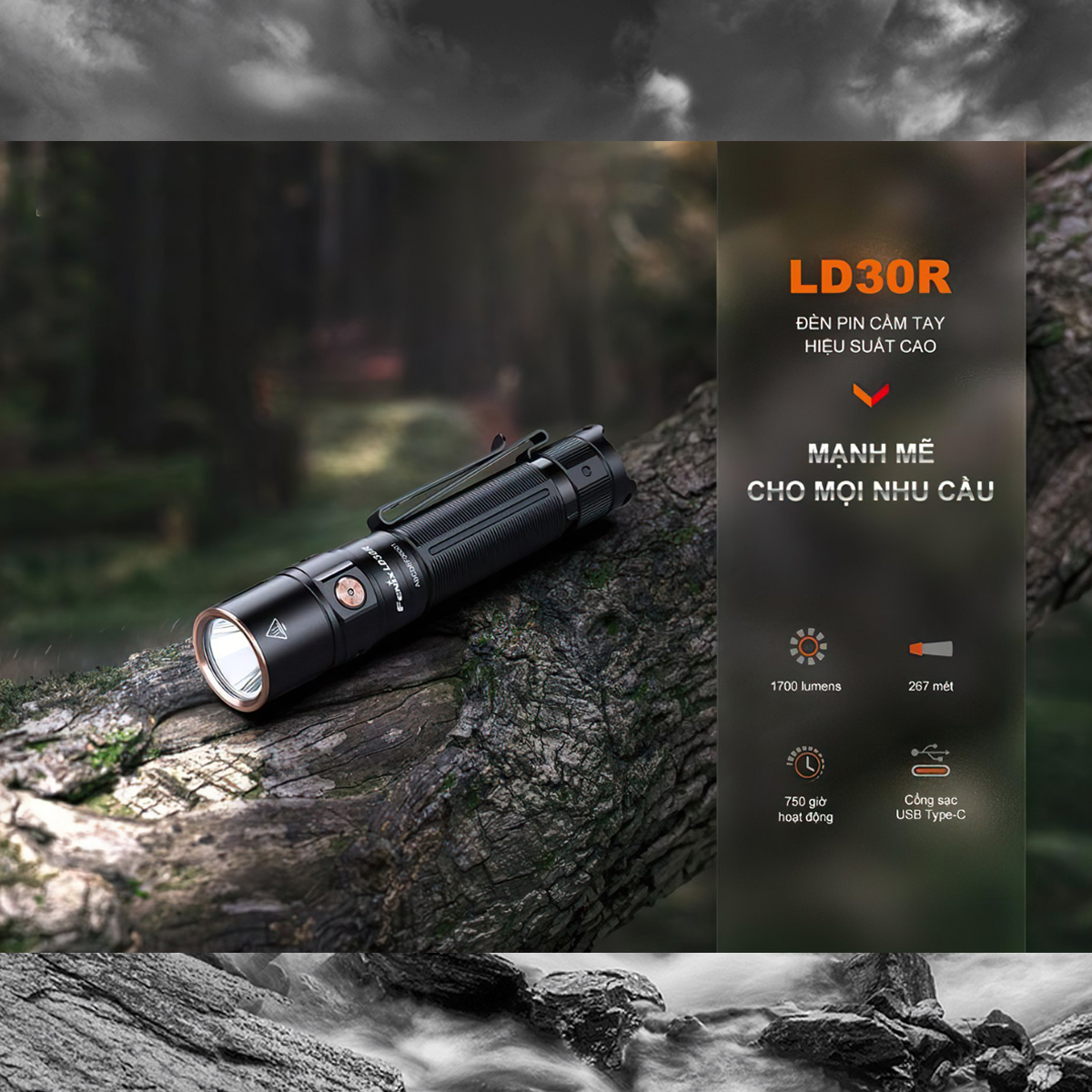 FENIX LD30R Đèn Pin Cắm Trại