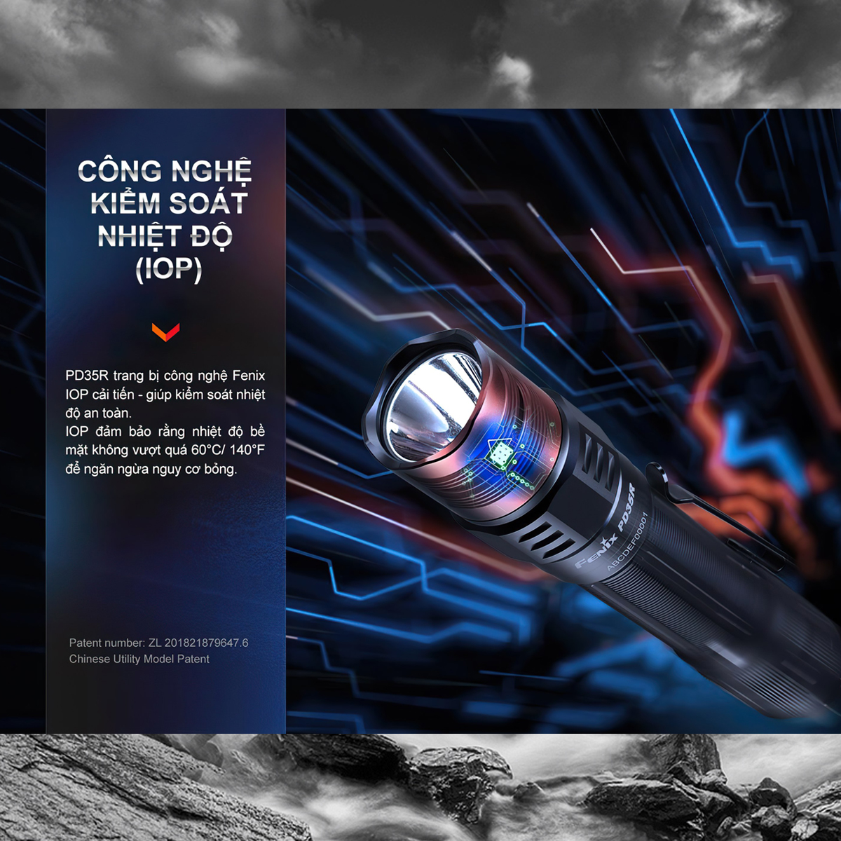 Fenix PD35R Đèn Pin Cắm Trại Chiếu xa 353 mét 1700 Lumen