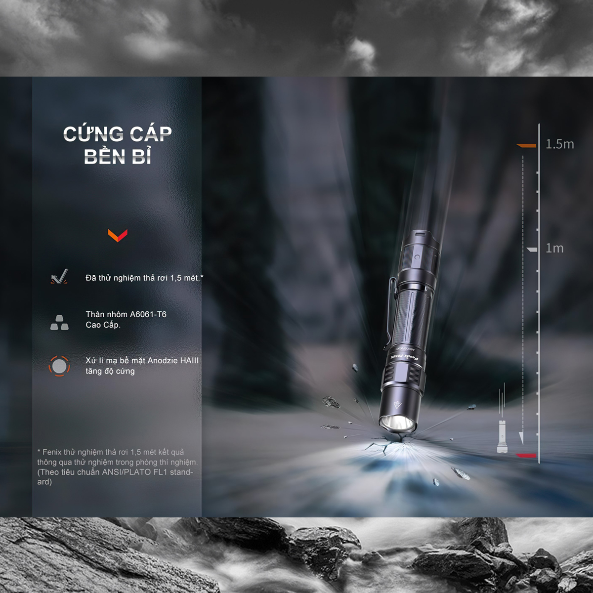 Fenix PD35R Đèn Pin Cắm Trại Chiếu xa 353 mét 1700 Lumen