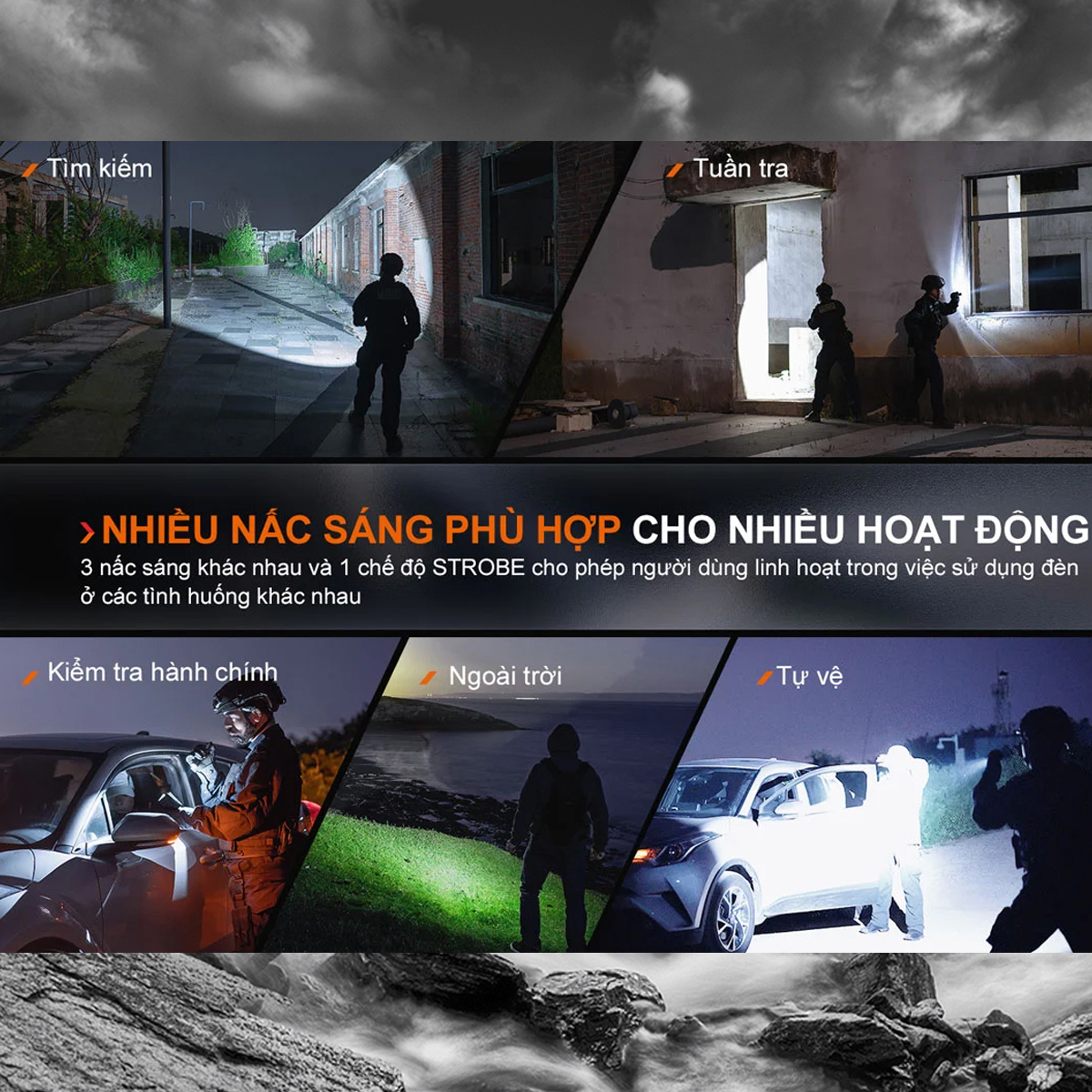 FENIX TK11R Đèn pin sáng 1600 lumen chiếu xa 420m pin sạc 18650 Cắm Trại