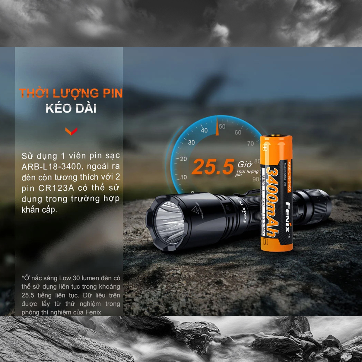FENIX TK11R Đèn pin sáng 1600 lumen chiếu xa 420m pin sạc 18650 Cắm Trại