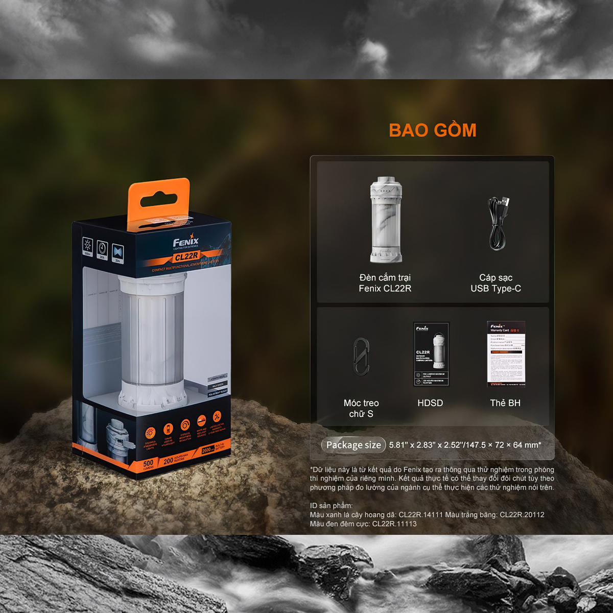 Fenix Đèn Pin Cắm Trại Ngoài Trời CL22R