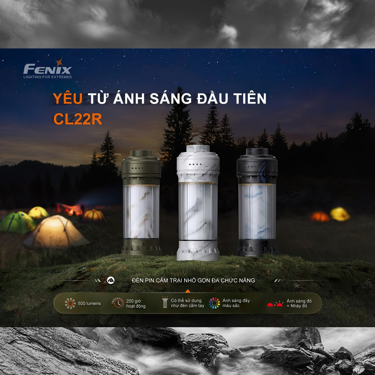 Fenix Đèn Pin Cắm Trại Ngoài Trời CL22R