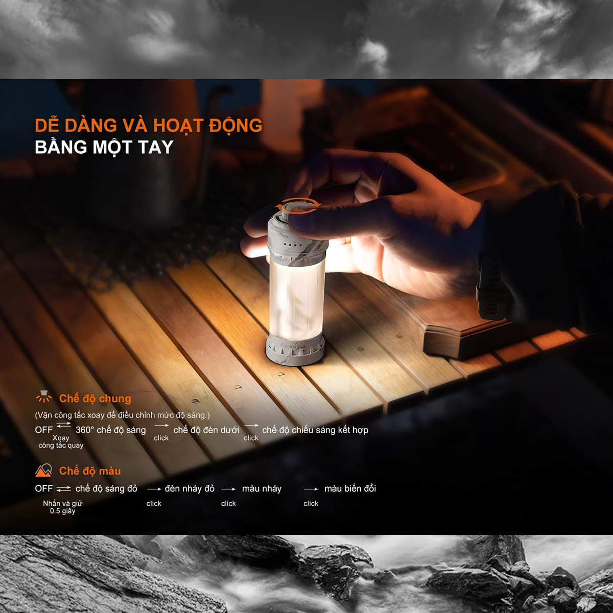 Fenix Đèn Pin Cắm Trại Ngoài Trời CL22R