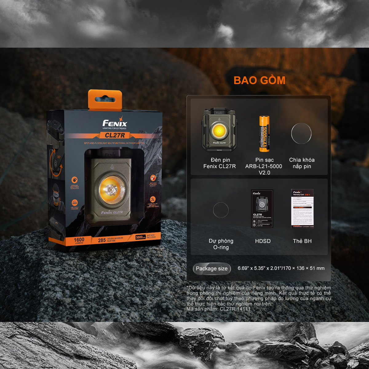 Fenix Đèn Pin Cắm Trại Ngoài Trời CL27R