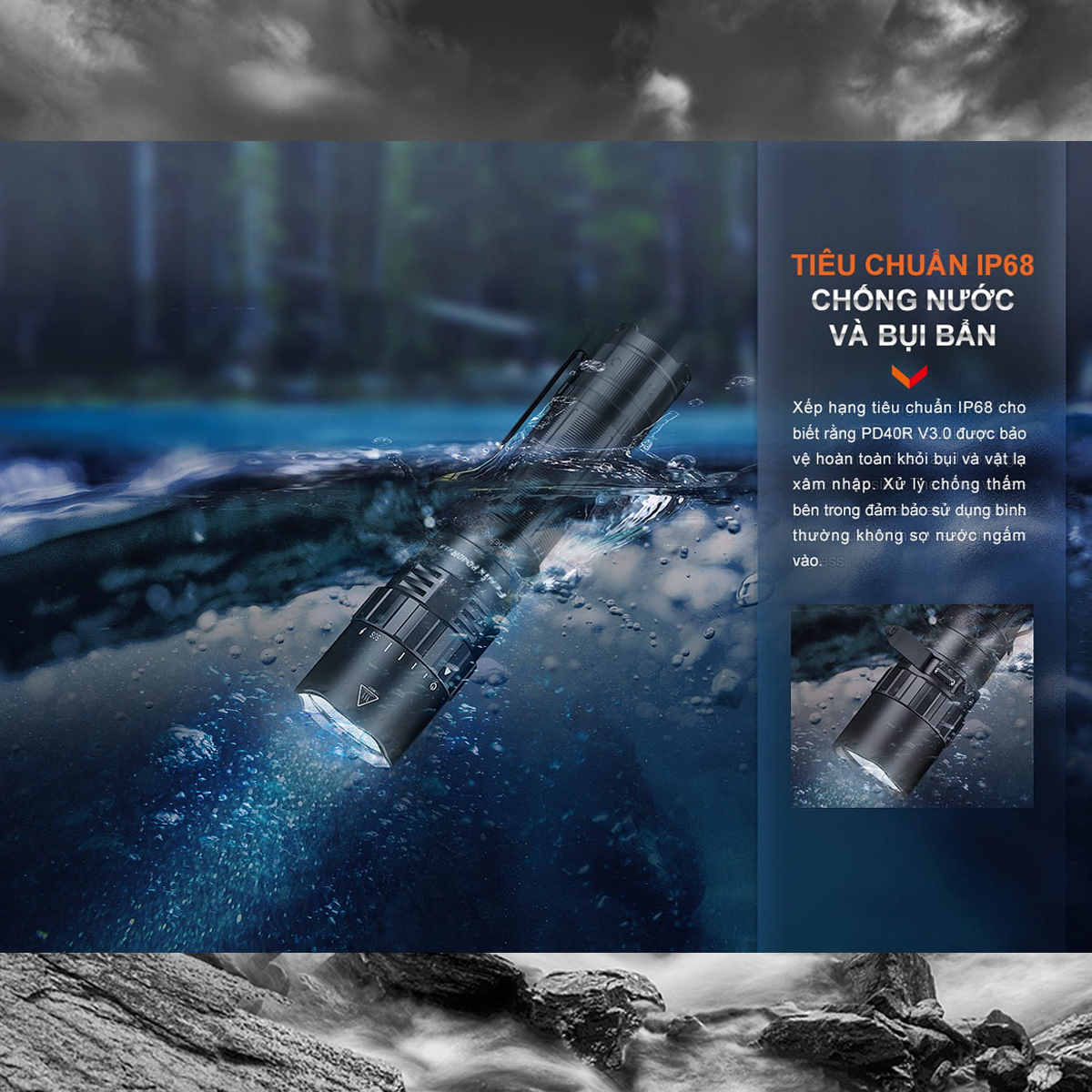 Fenix Pd40R V3.0 Đèn Pin Siêu Sáng Cắm Trại