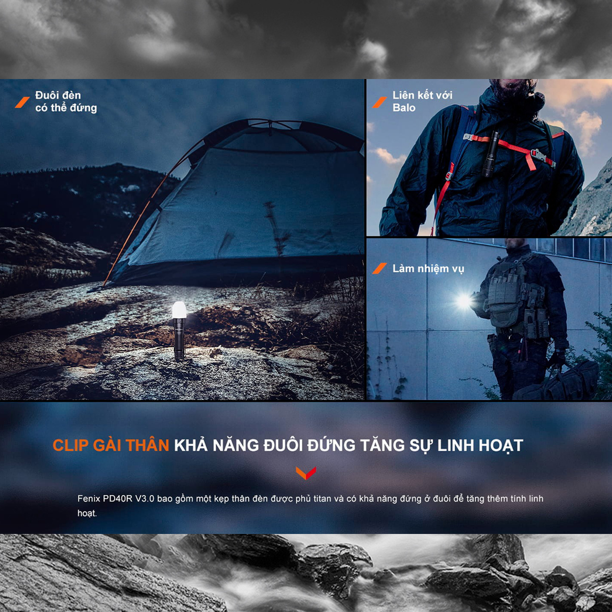 Fenix Pd40R V3.0 Đèn Pin Siêu Sáng Cắm Trại