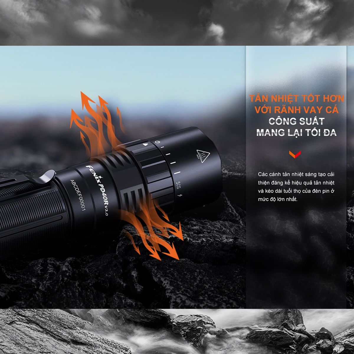 Fenix Pd40R V3.0 Đèn Pin Siêu Sáng Cắm Trại