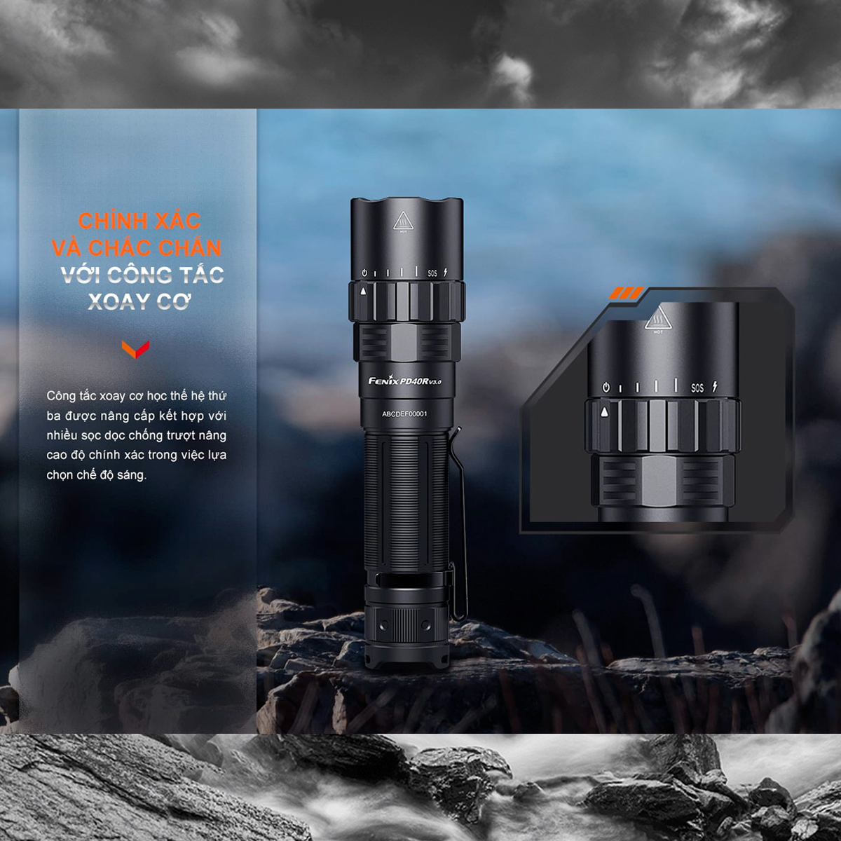 Fenix Pd40R V3.0 Đèn Pin Siêu Sáng Cắm Trại