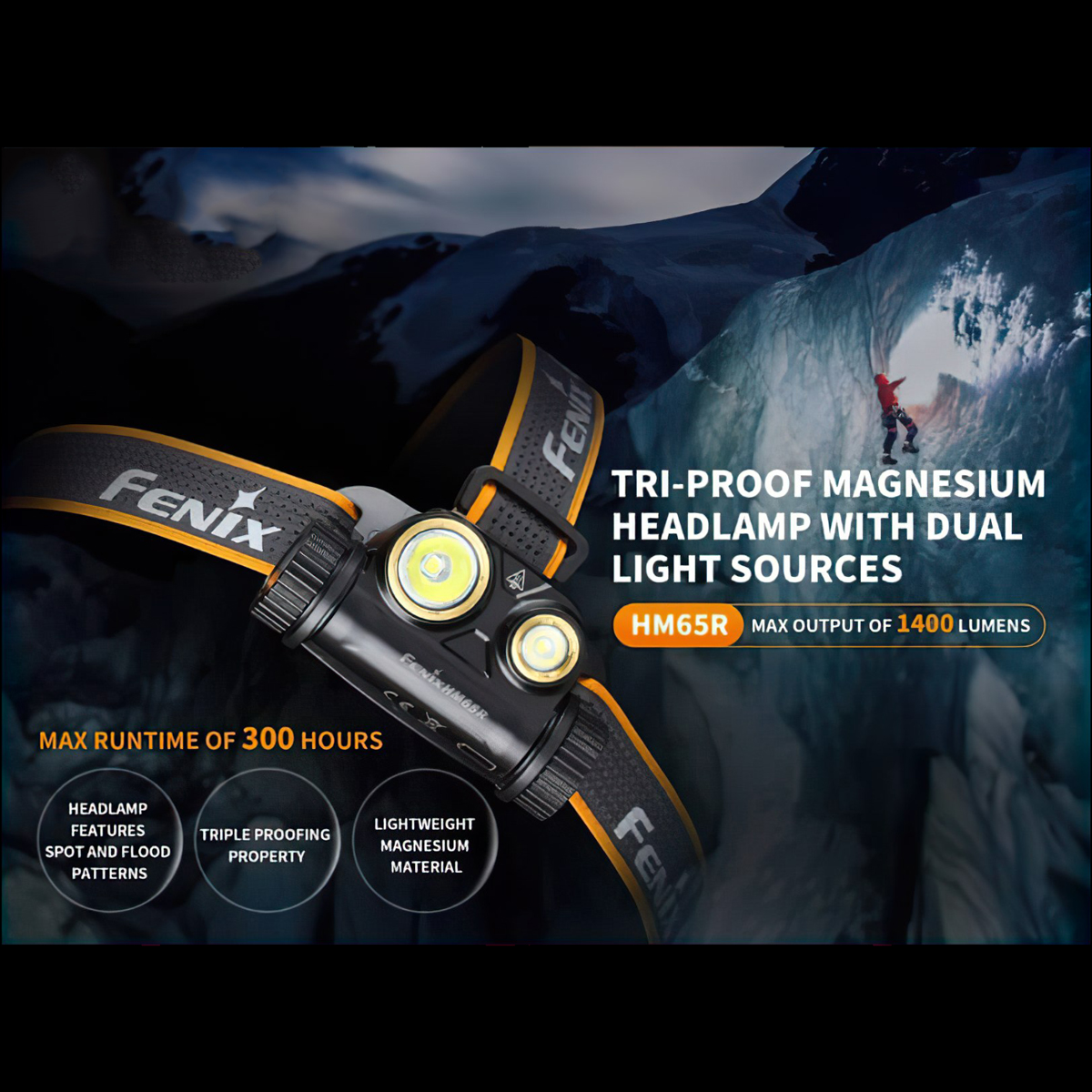 Fenix Hm65R Đèn Pin Đội Đầu Cắm Trại Độ Sáng 1400 Lumen Chiếu Xa 163M Sạc Usb C