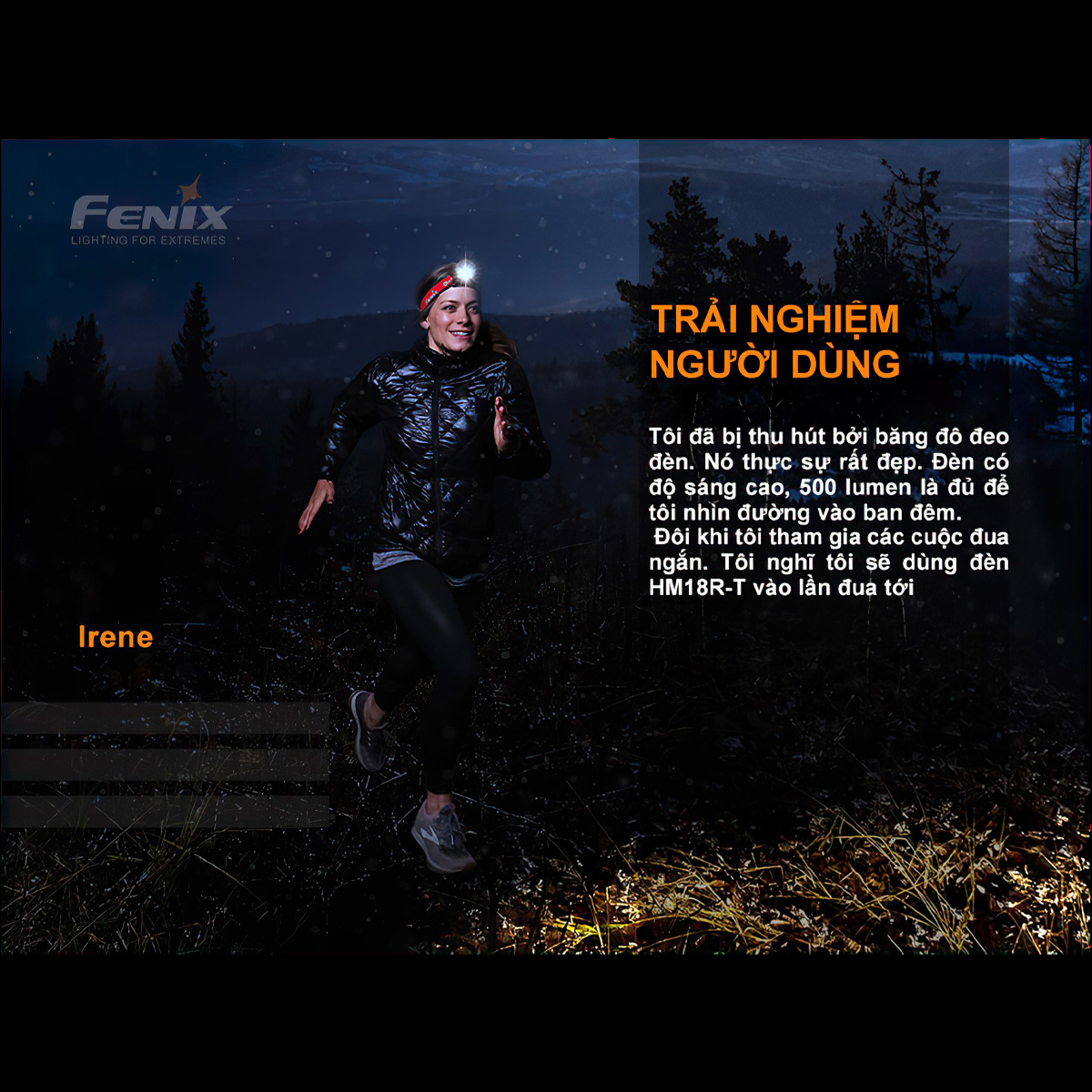 Fenix Hl18R-T Đèn Pin Đội Đầu Cắm Trại Du Lịch Siêu Nhẹ  Sáng 500 Lumen Chiếu Xa 82M Sạc Usb