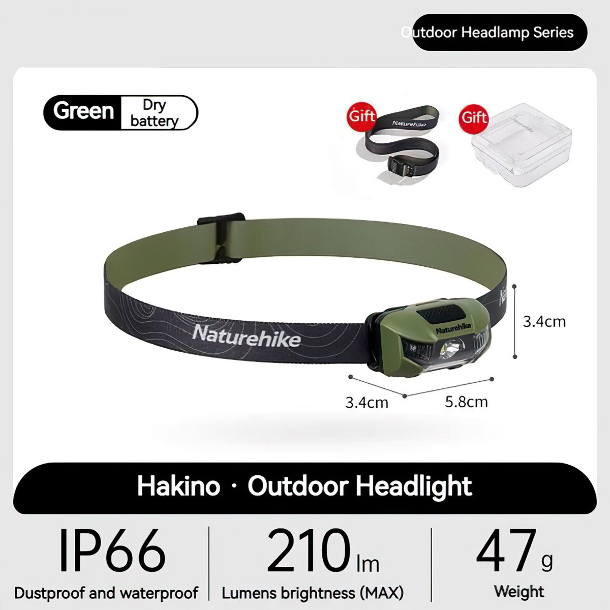 Naturehike CNK2300DQ020 Đèn Pin Đội Đầu Cắm Trại Siêu Sáng