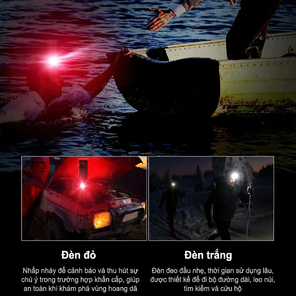 Đèn pin đội đầu KLARUS HL1 (kèm theo) sạc USB