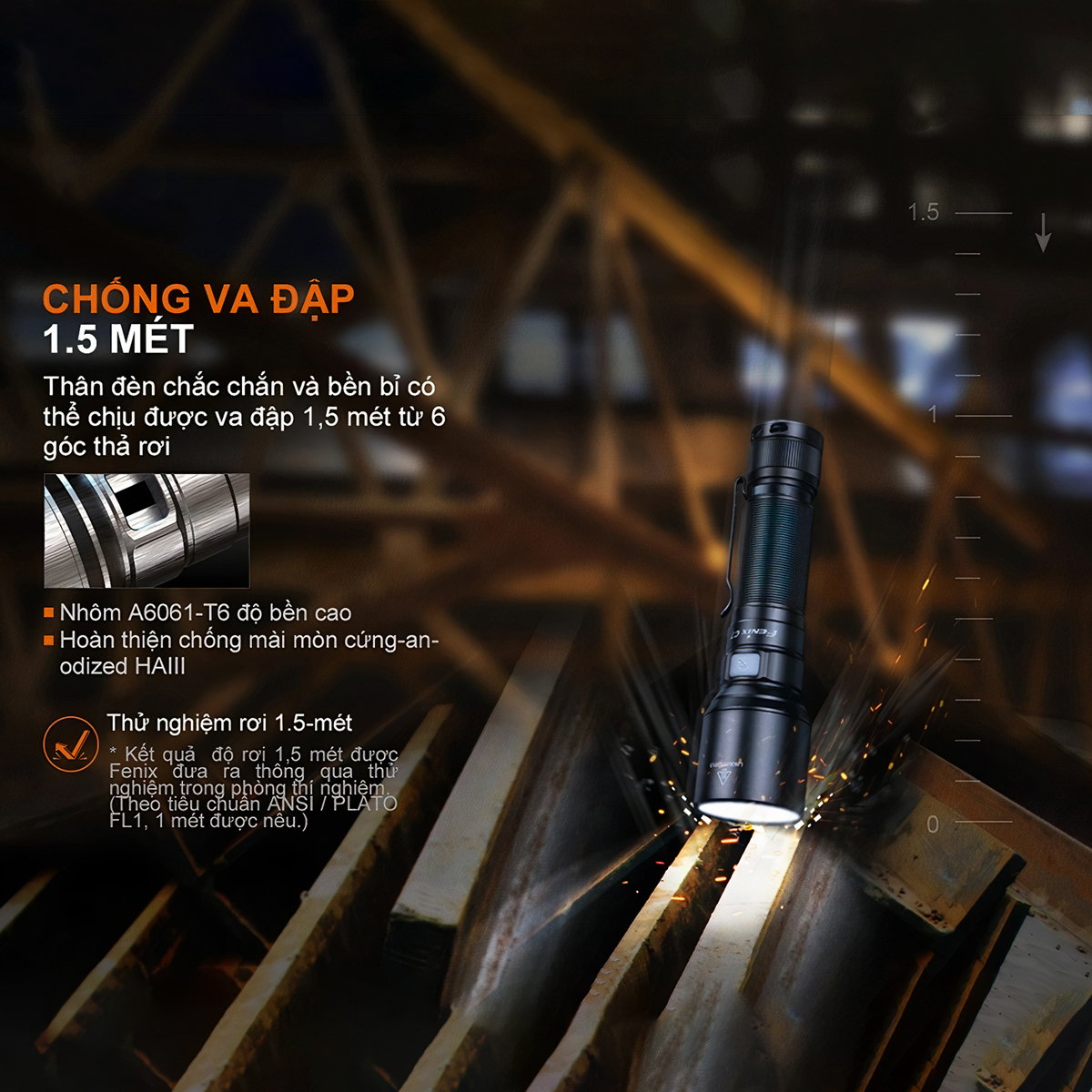 FENIX C7 Đèn pin sạc USB-C pin sạc 21700 kèm theo