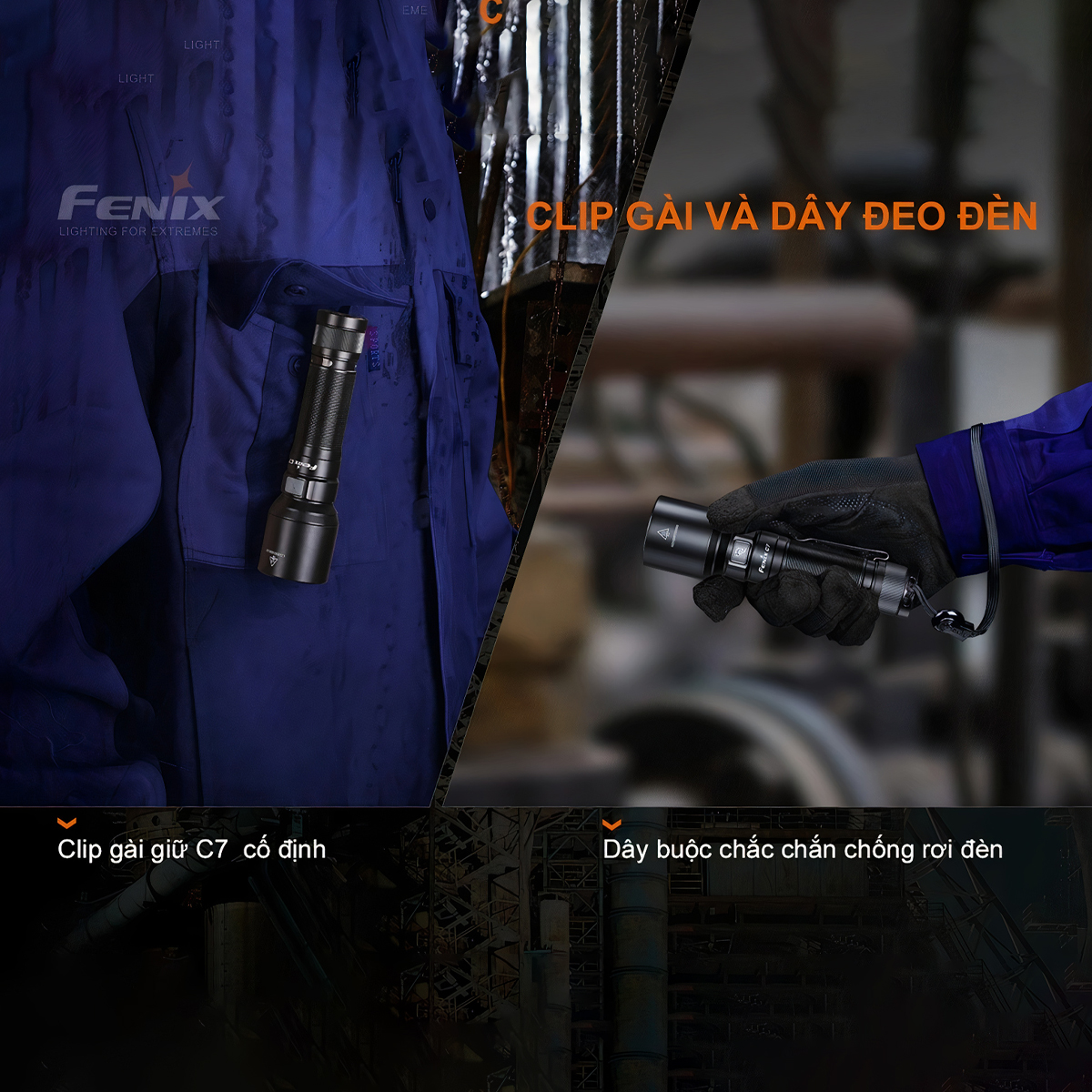 FENIX C7 Đèn pin sạc USB-C pin sạc 21700 kèm theo