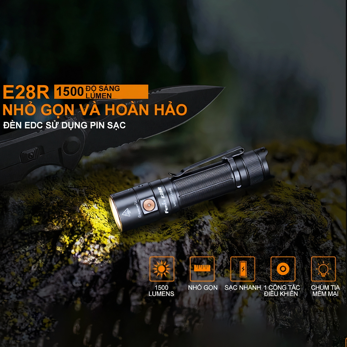 FENIX E28R Đèn Pin Độ Sáng 1500 Lumen