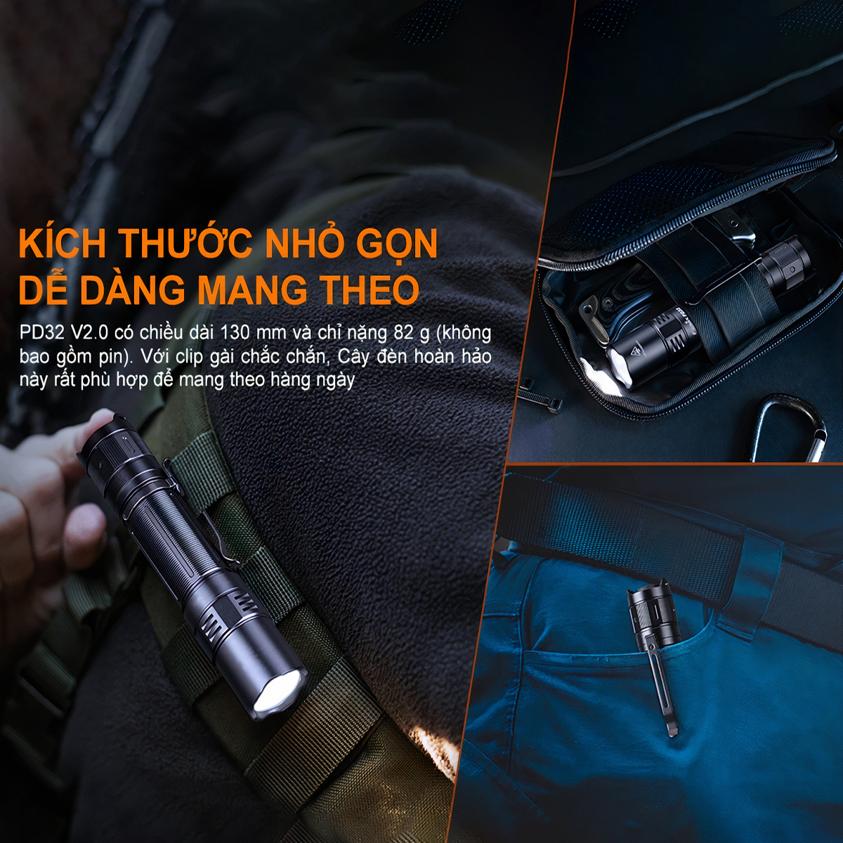 FENIX PD32 V2.0 Đèn Pin Độ Sáng 1200 Lumens