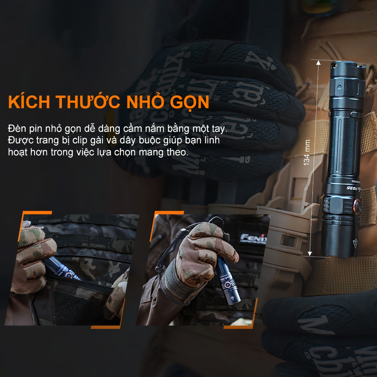 FENIX PD35 V3.0 Đèn Pin Độ Sáng 1700 Lumen