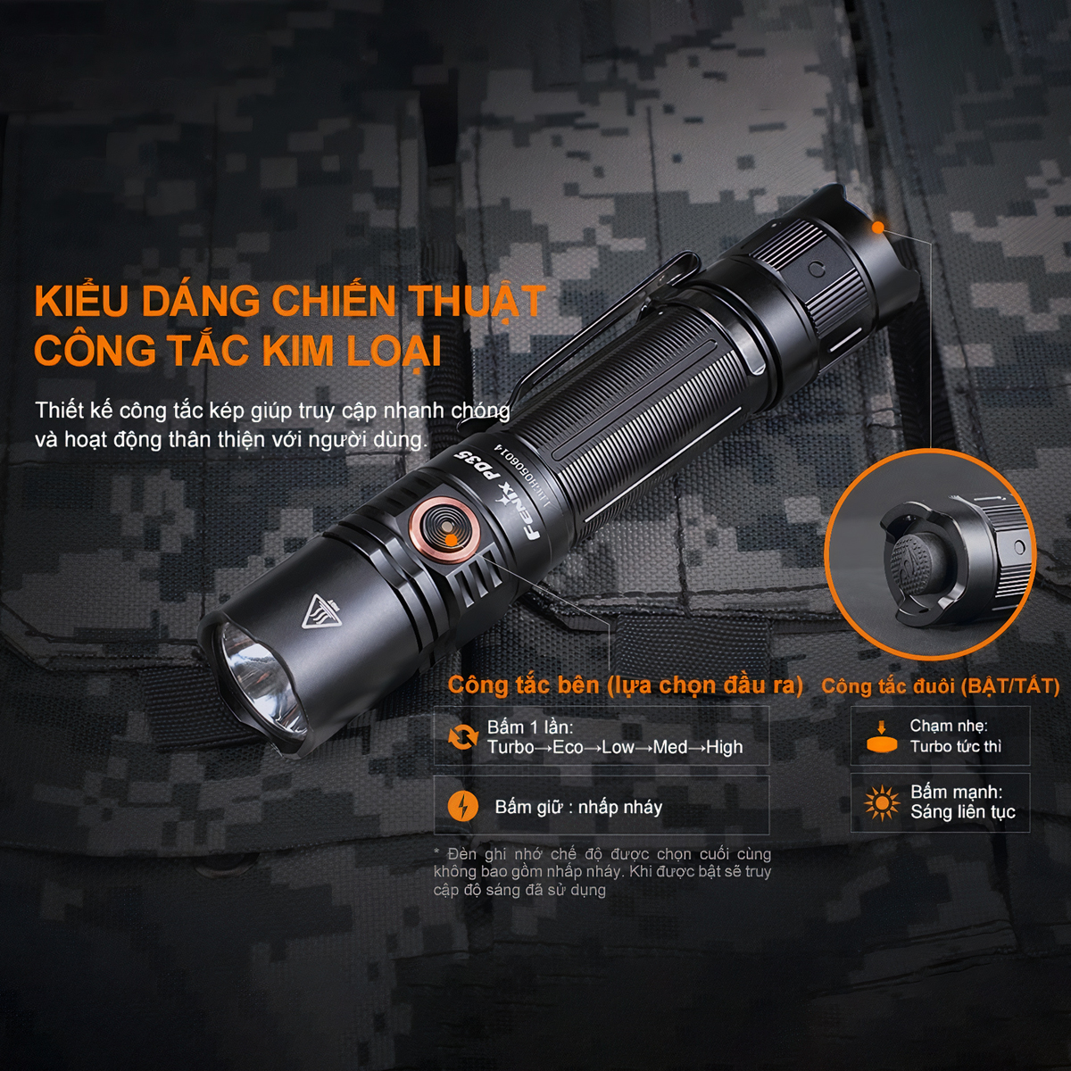 FENIX PD35 V3.0 Đèn Pin Độ Sáng 1700 Lumen