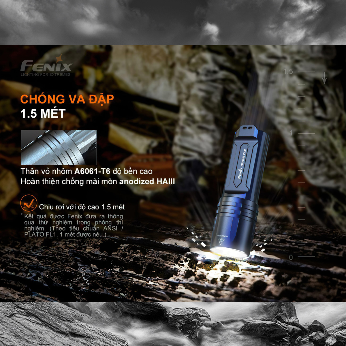 FENIX TK35UE V2.0  Đèn pin sáng 5000 lumen chiếu xa 400m