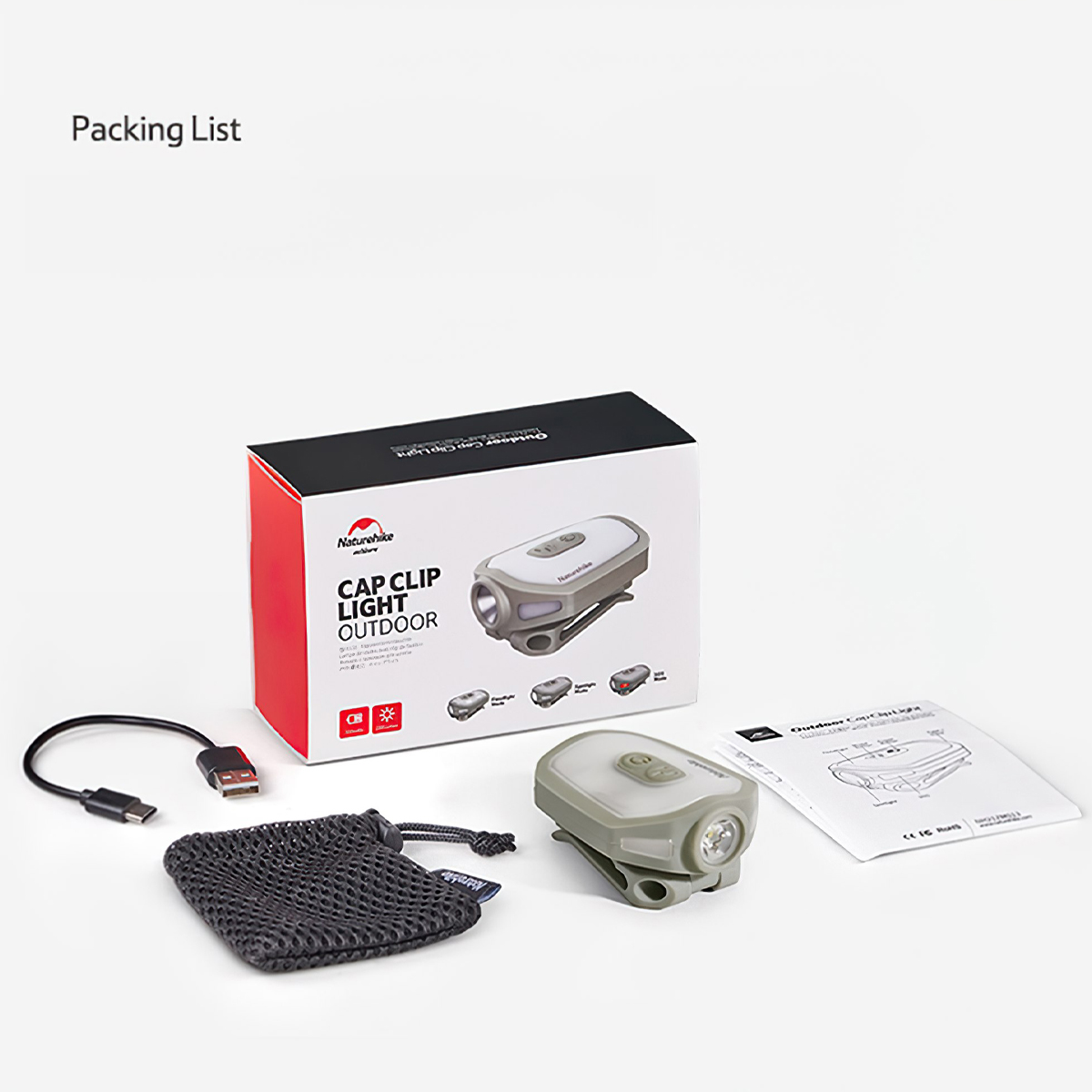 Naturehike Đèn Pin Kẹp Mũ Câu Cá Dã Ngoại Outdoor Clip Hat Lamp