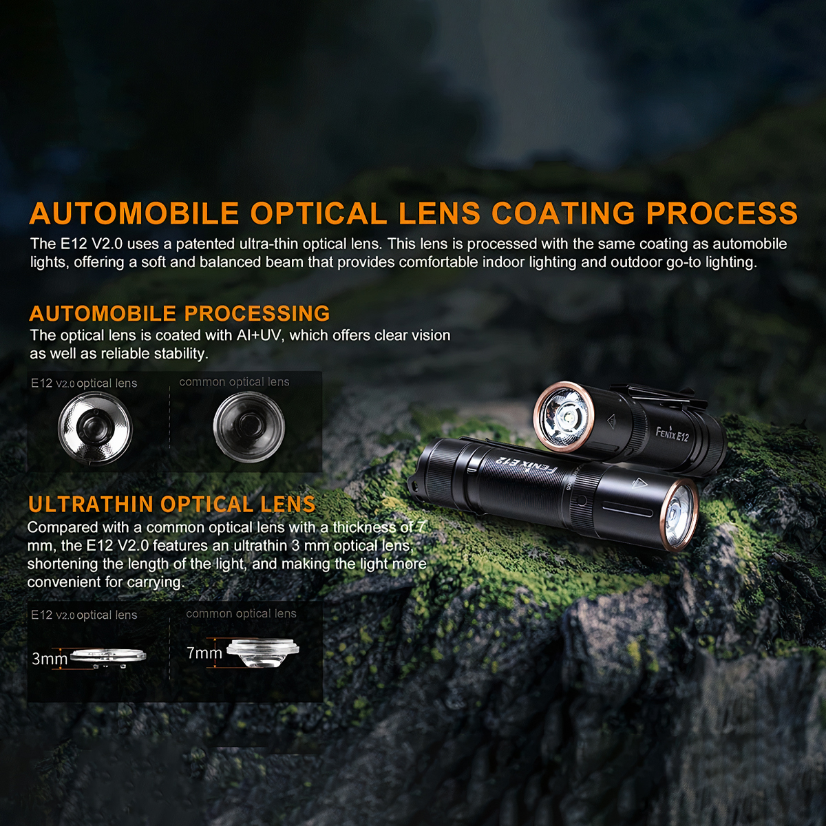 FENIX E12 V2.0 Đèn Pin Mini Cắm Trại Độ Sáng 160 lumens