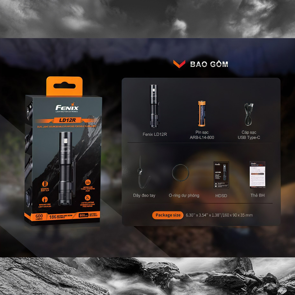 Fenix LD12R Đèn Pin Cầm Tay Cắm Trại