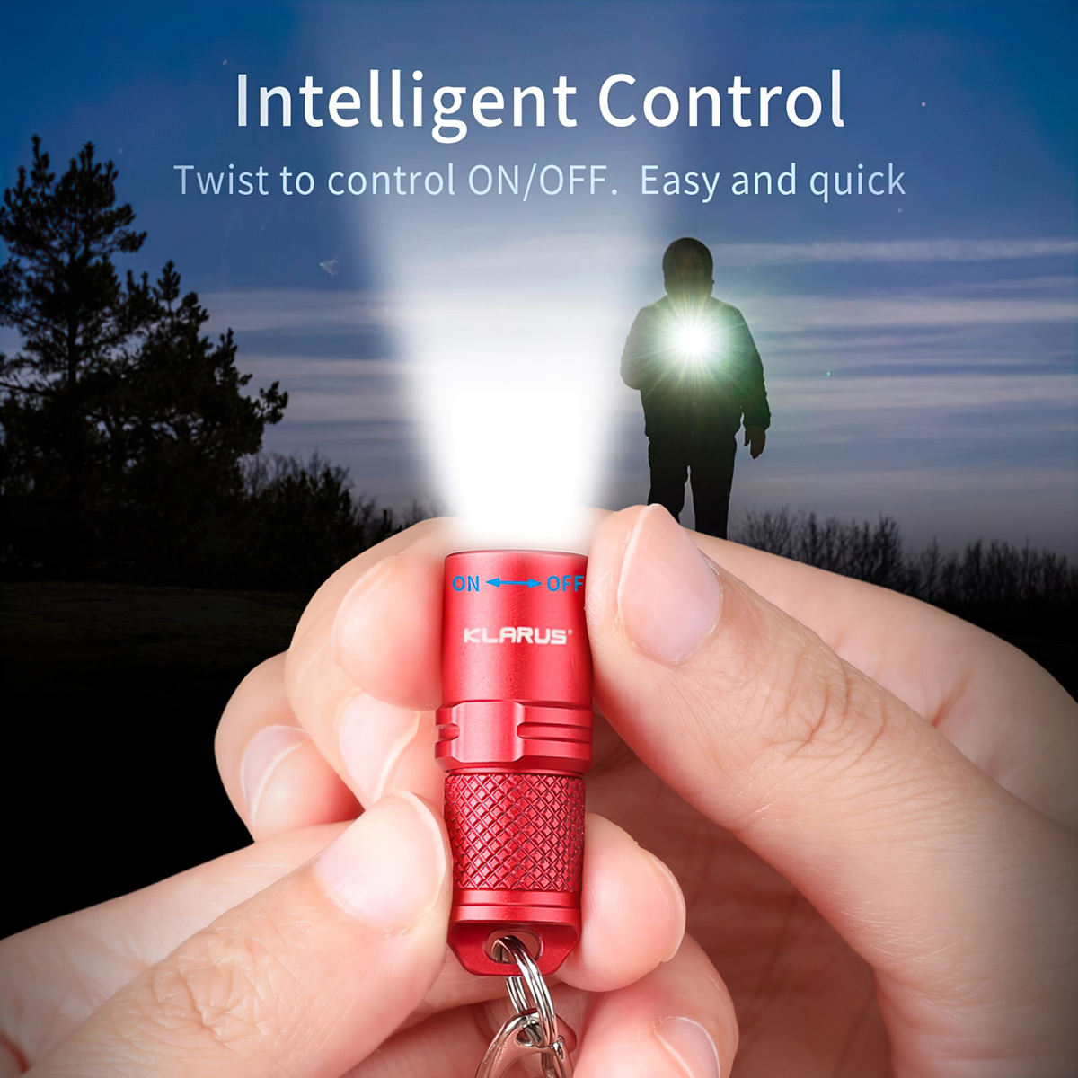 Đèn Pin Móc Khóa Cắm Trại Du Lịch KLARUS Mi1 Led Nichia Sáng 20Lm 4 Pin Lr41 Công Tắc Xoay Với 2 Nấc Sáng, 5 Phiên Bản Màu