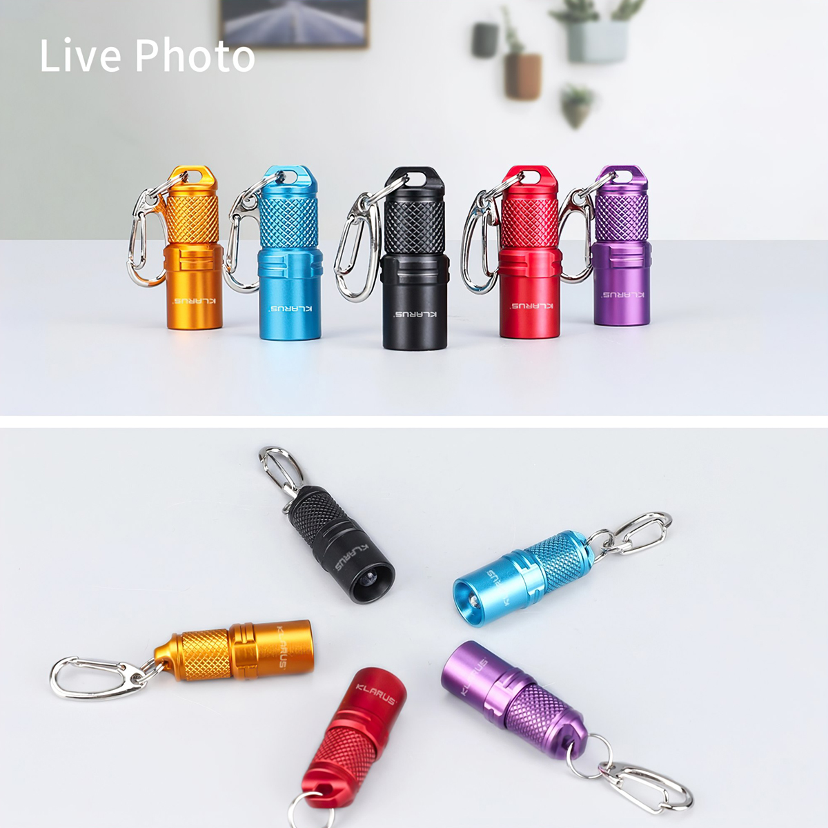 Đèn Pin Móc Khóa Cắm Trại Du Lịch KLARUS Mi1 Led Nichia Sáng 20Lm 4 Pin Lr41 Công Tắc Xoay Với 2 Nấc Sáng, 5 Phiên Bản Màu