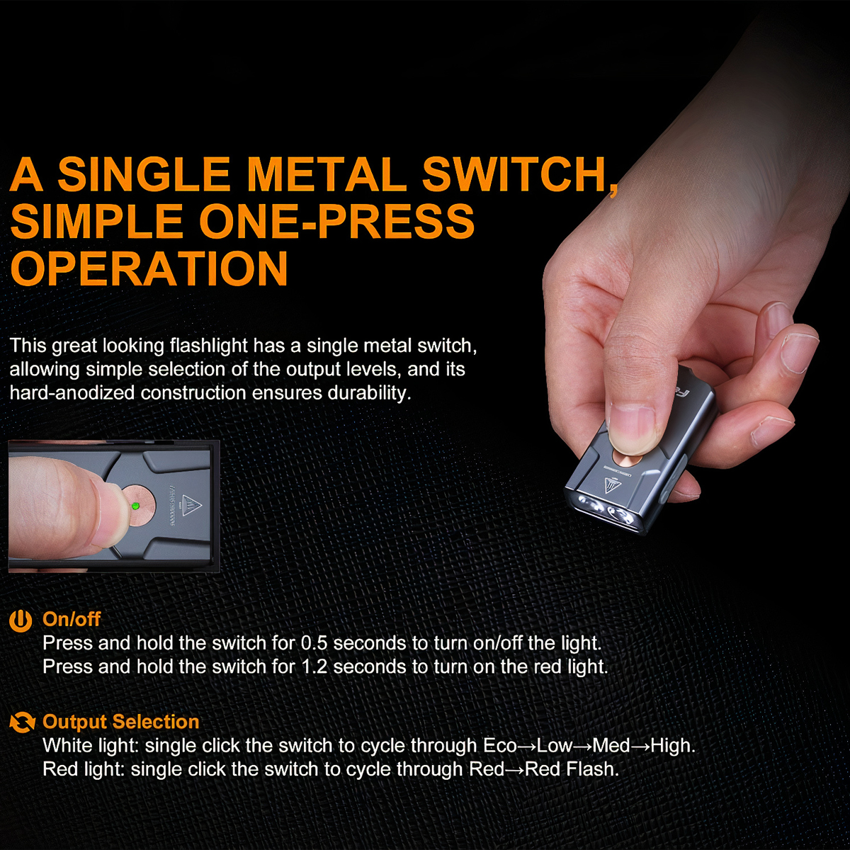 FENIX E03R Đèn Pin Móc Khóa Độ Sáng 260lm