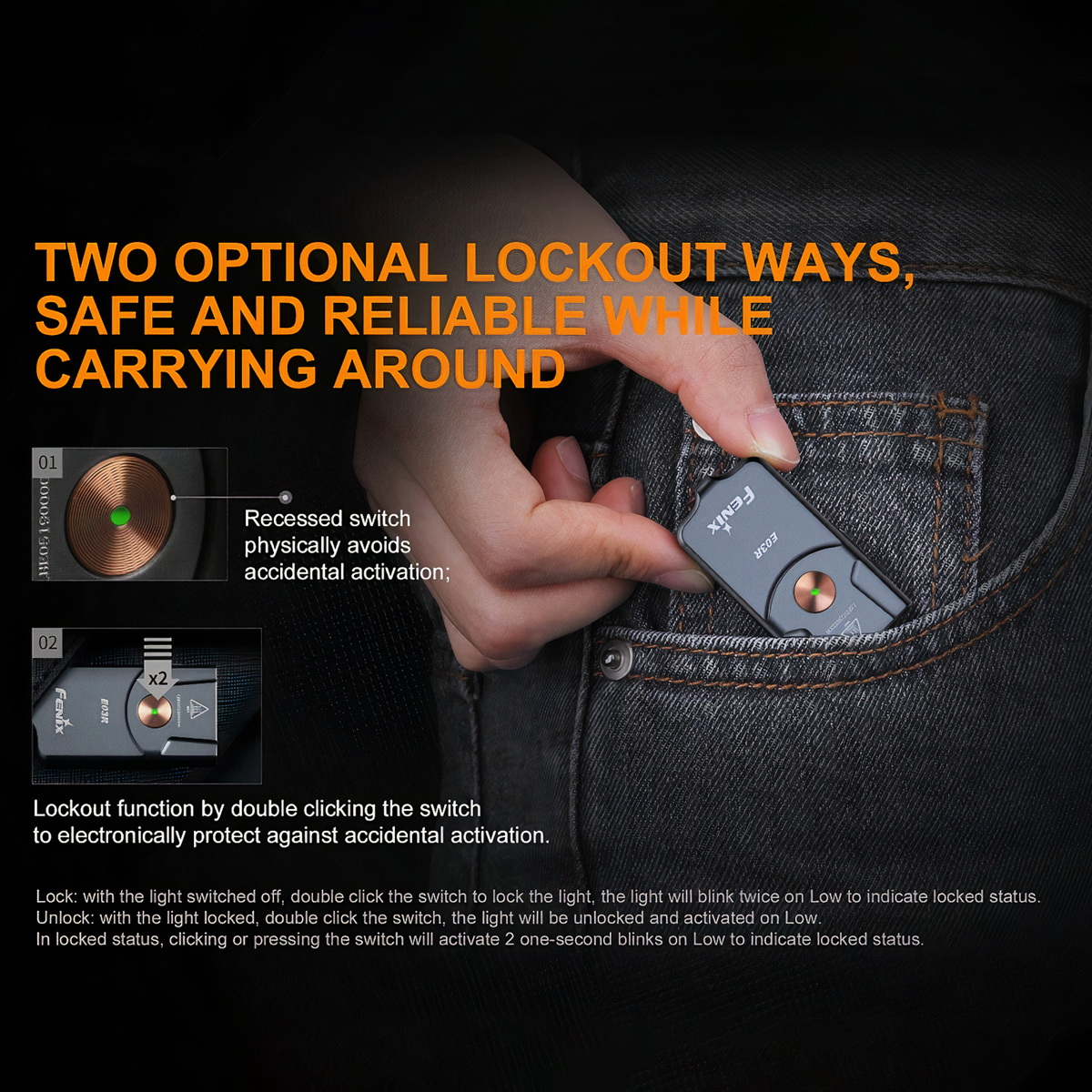 FENIX E03R Đèn Pin Móc Khóa Độ Sáng 260lm