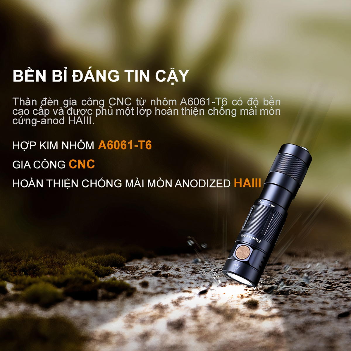FENIX E09R Đèn Pin Móc Khóa Độ Sáng 600lm