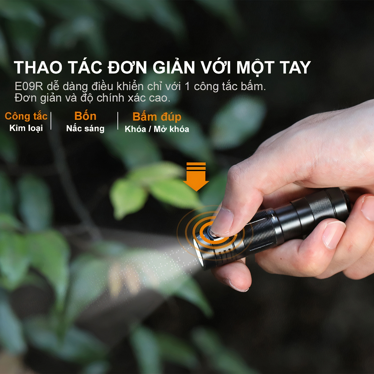 FENIX E09R Đèn Pin Móc Khóa Độ Sáng 600lm