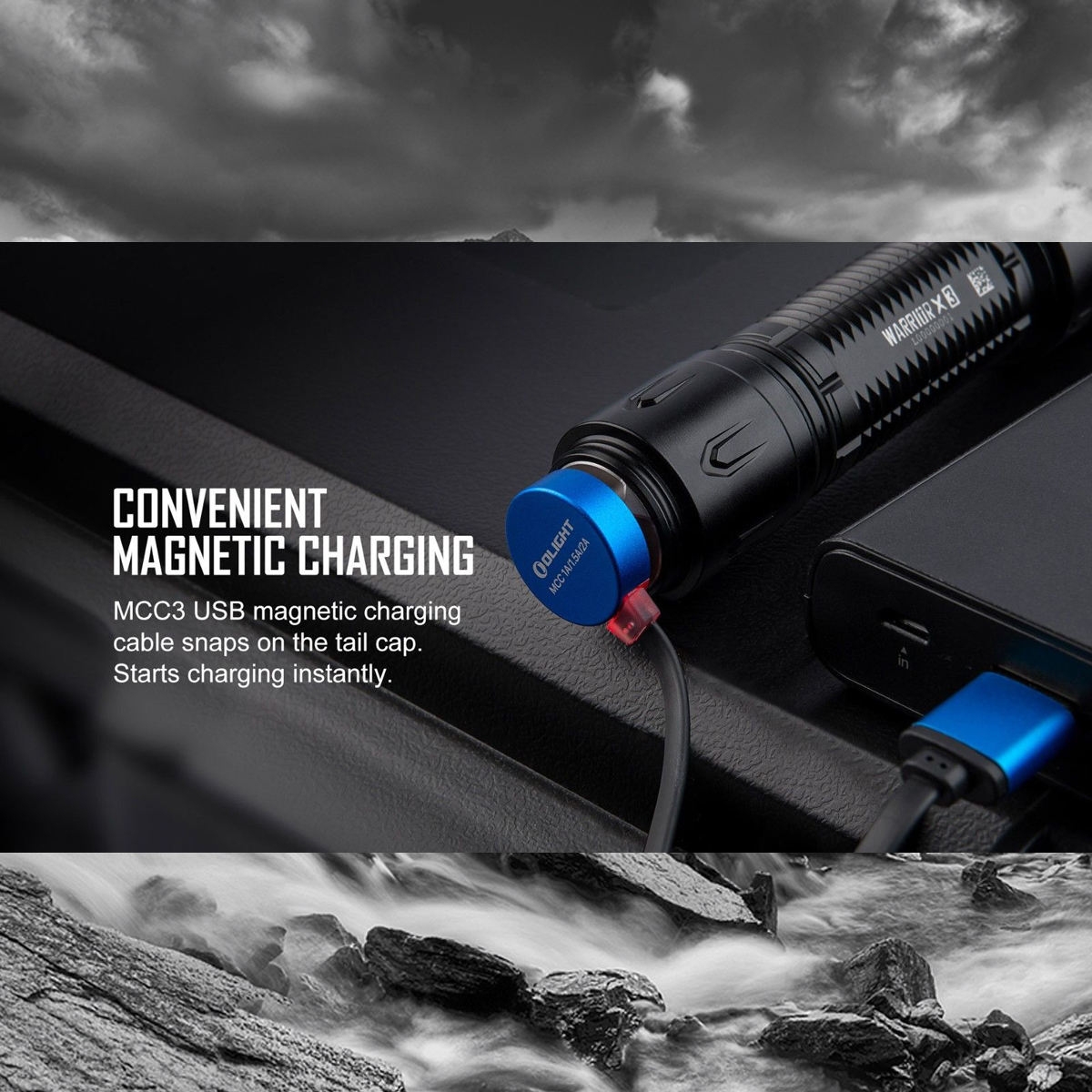 OLIGHT WARRIOR X 3 Đèn Pin Độ Sáng 2500 Lumen Chiếu Xa 560m Sạc Nam Châm Pin Sạc 21700 Kèm Theo
