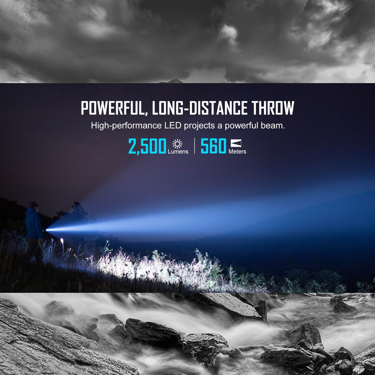 OLIGHT WARRIOR X 3 Đèn Pin Độ Sáng 2500 Lumen Chiếu Xa 560m Sạc Nam Châm Pin Sạc 21700 Kèm Theo