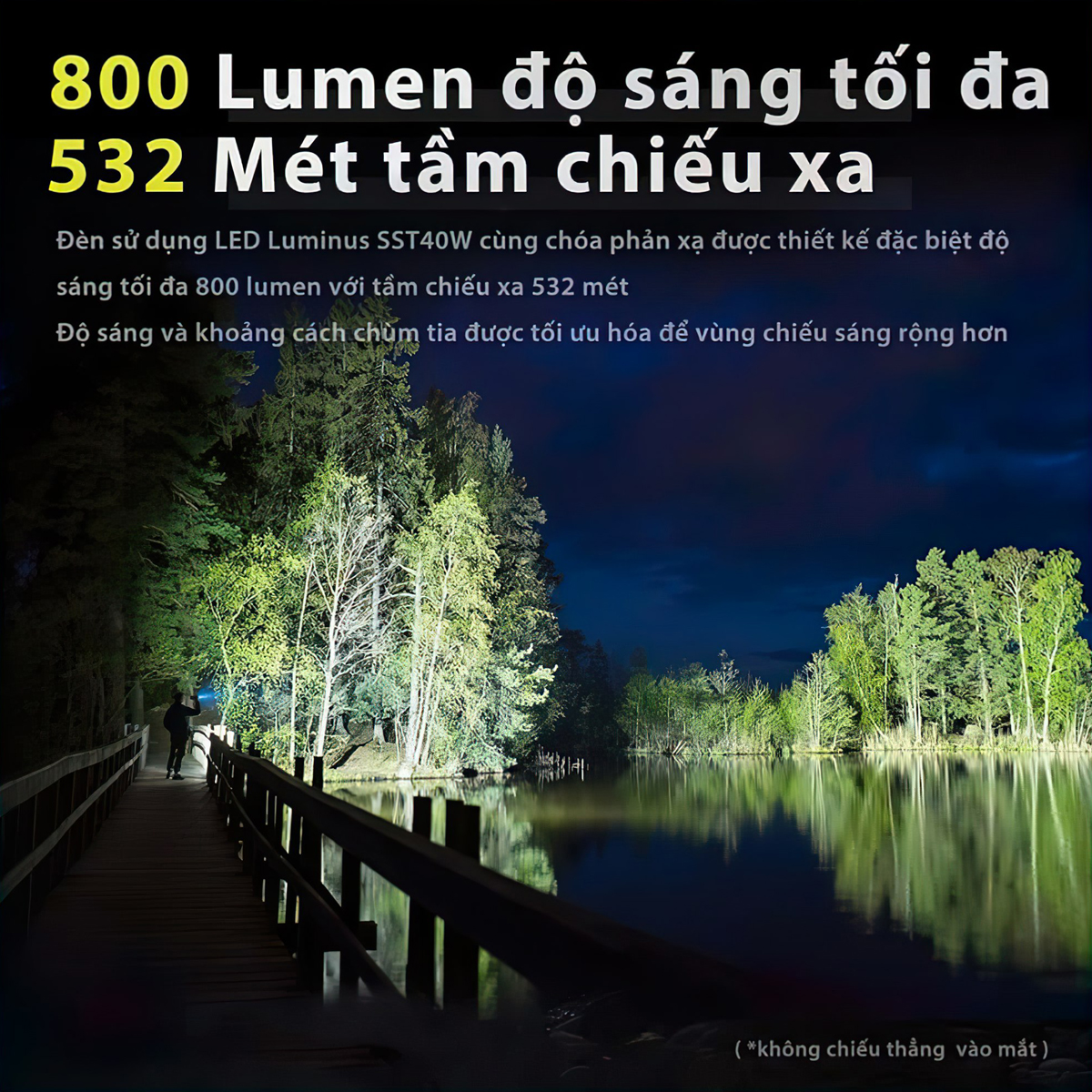Đèn Pin Xách Tay Cắm Trại Du Lịch KLARUS RS10 LED SST40 Độ Sáng 800 Lumen Chiếu Xa 532M