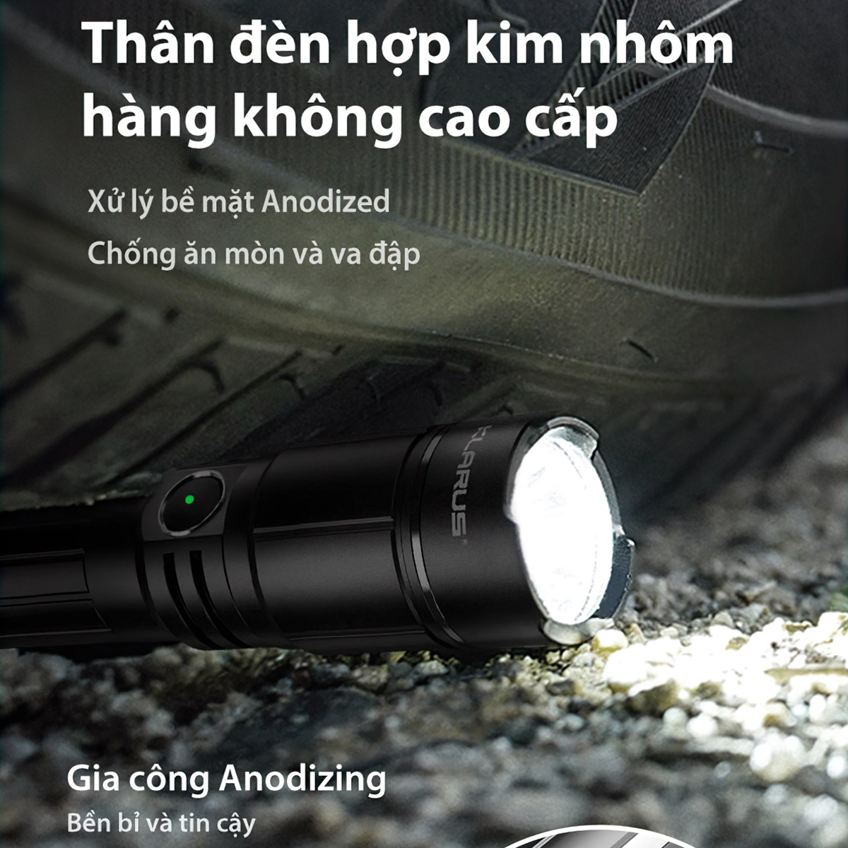 Đèn Pin Zoom Cắm Trại Du Lịch KLARUS A2 PRO Độ Sáng 1450 Lumen Chiếu Xa 420M Sạc Usb-C Pin 21700 4000Mah Kèm Theo