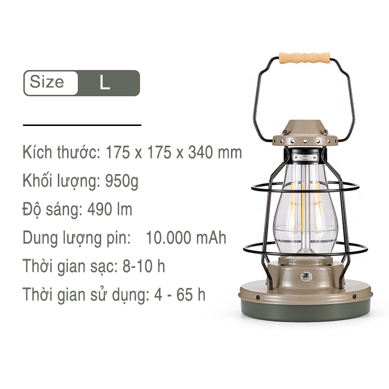 Naturehike NH21ZM010 Đèn Led Măng Xông Cắm Trại Portable Hand Lamp