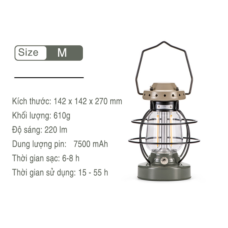 Naturehike NH21ZM010 Đèn Led Măng Xông Cắm Trại Portable Hand Lamp