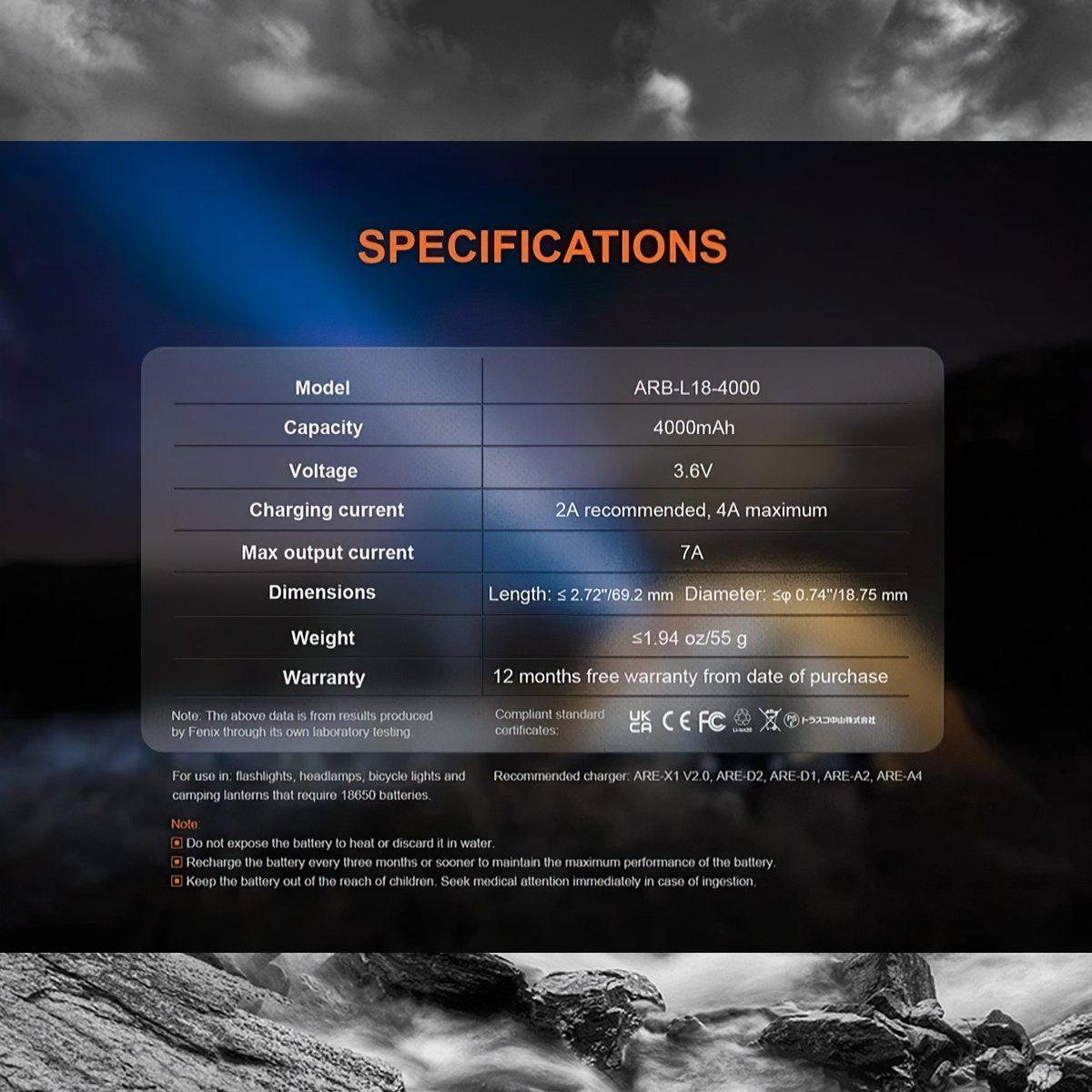 Fenix Pin Sạc ARB-L18-4000