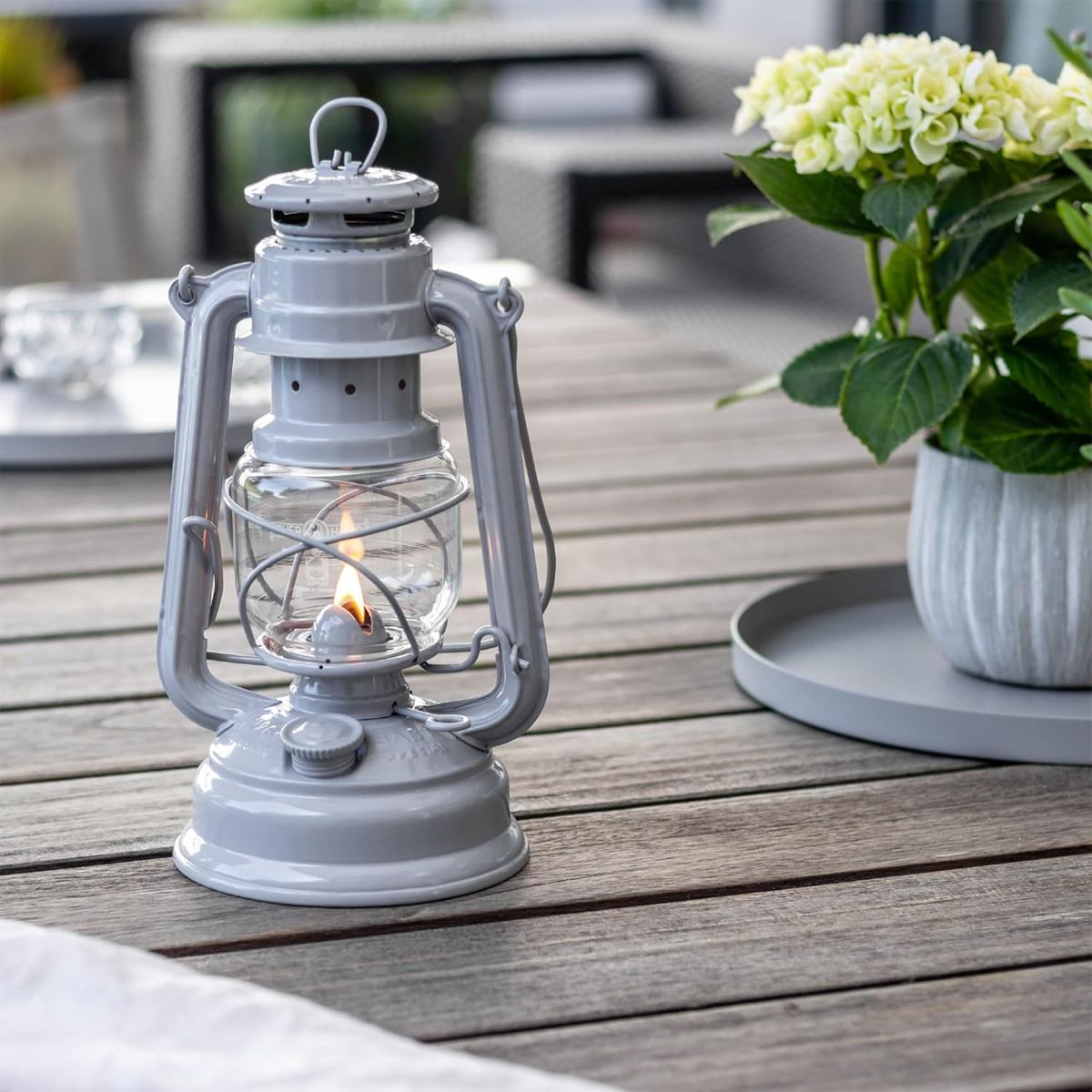 Feuerhands Đèn bão - Đèn dầu Hurricane Lantern Baby Special 276 - Nordic Grey