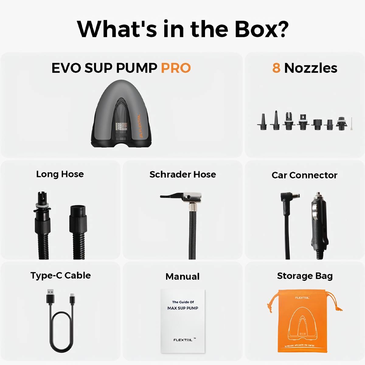 Flextail MAX SUP PUMP PRO- Máy Bơm Không Dây 45PSI Cho Thuyền SUP & Bơm Lốp ô tô - SUP & Tire Pump ( NEW )