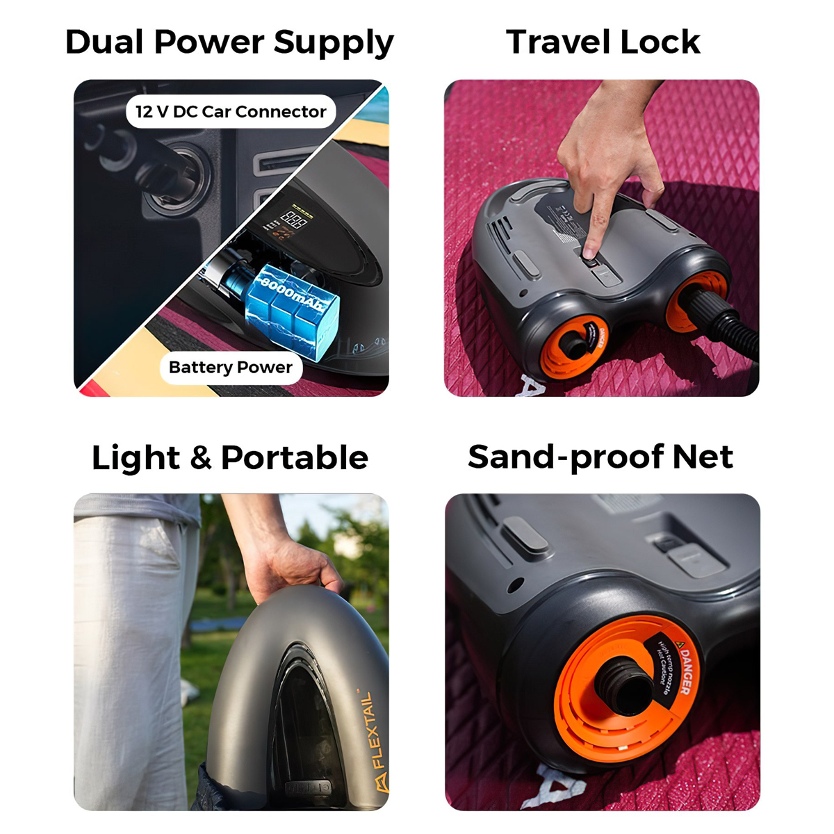 Flextail MAX SUP PUMP PRO- Máy Bơm Không Dây 45PSI Cho Thuyền SUP & Bơm Lốp ô tô - SUP & Tire Pump ( NEW )