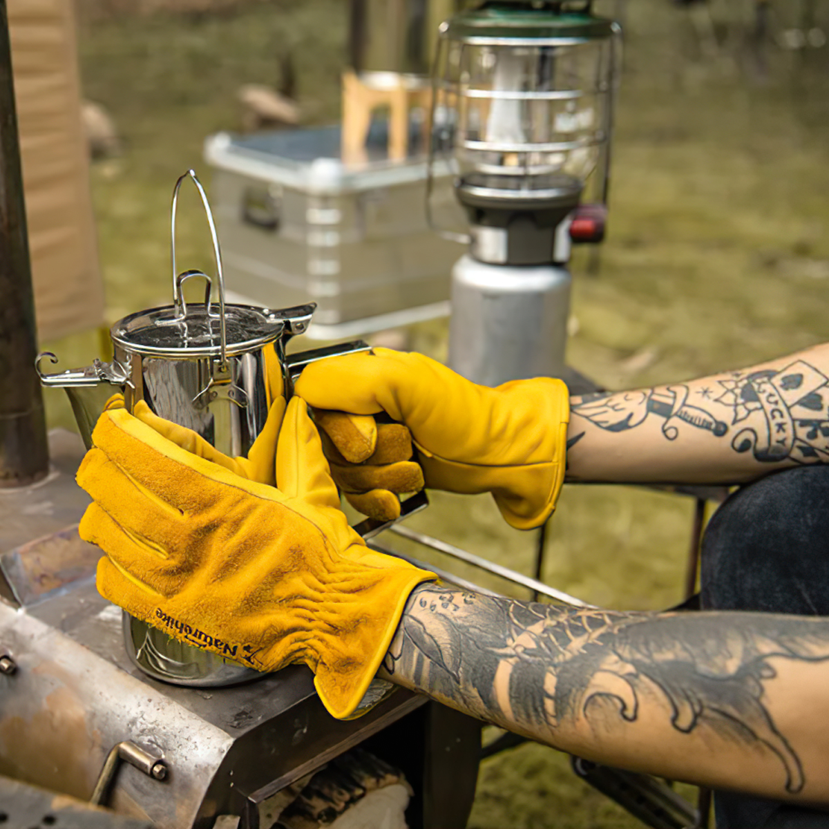 Naturehike Găng Tay Cắm Trại Bảo Hộ Da Bò GP-01 NH20FS041