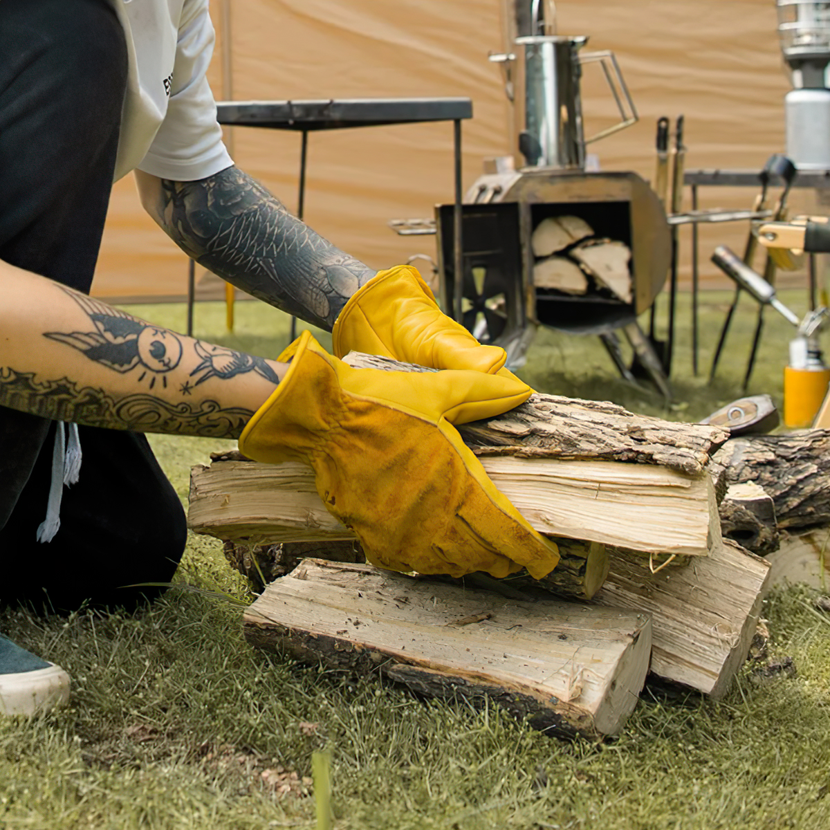 Naturehike Găng Tay Cắm Trại Bảo Hộ Da Bò GP-01 NH20FS041