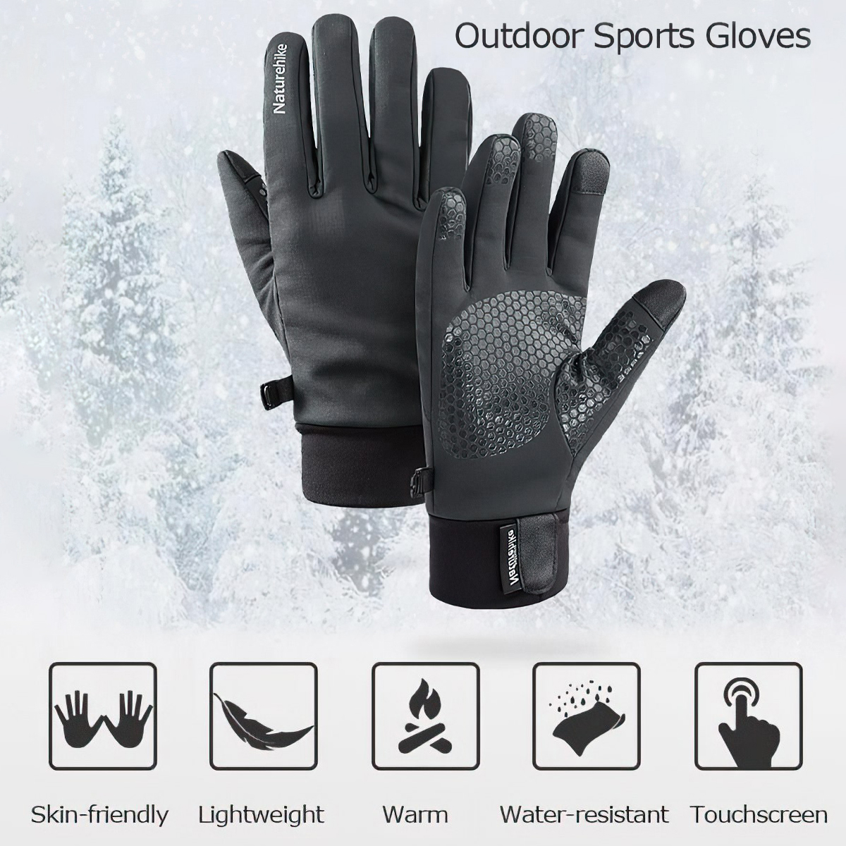 Naturehike Softshell NH19S005-T  Găng Tay Chống Thấm