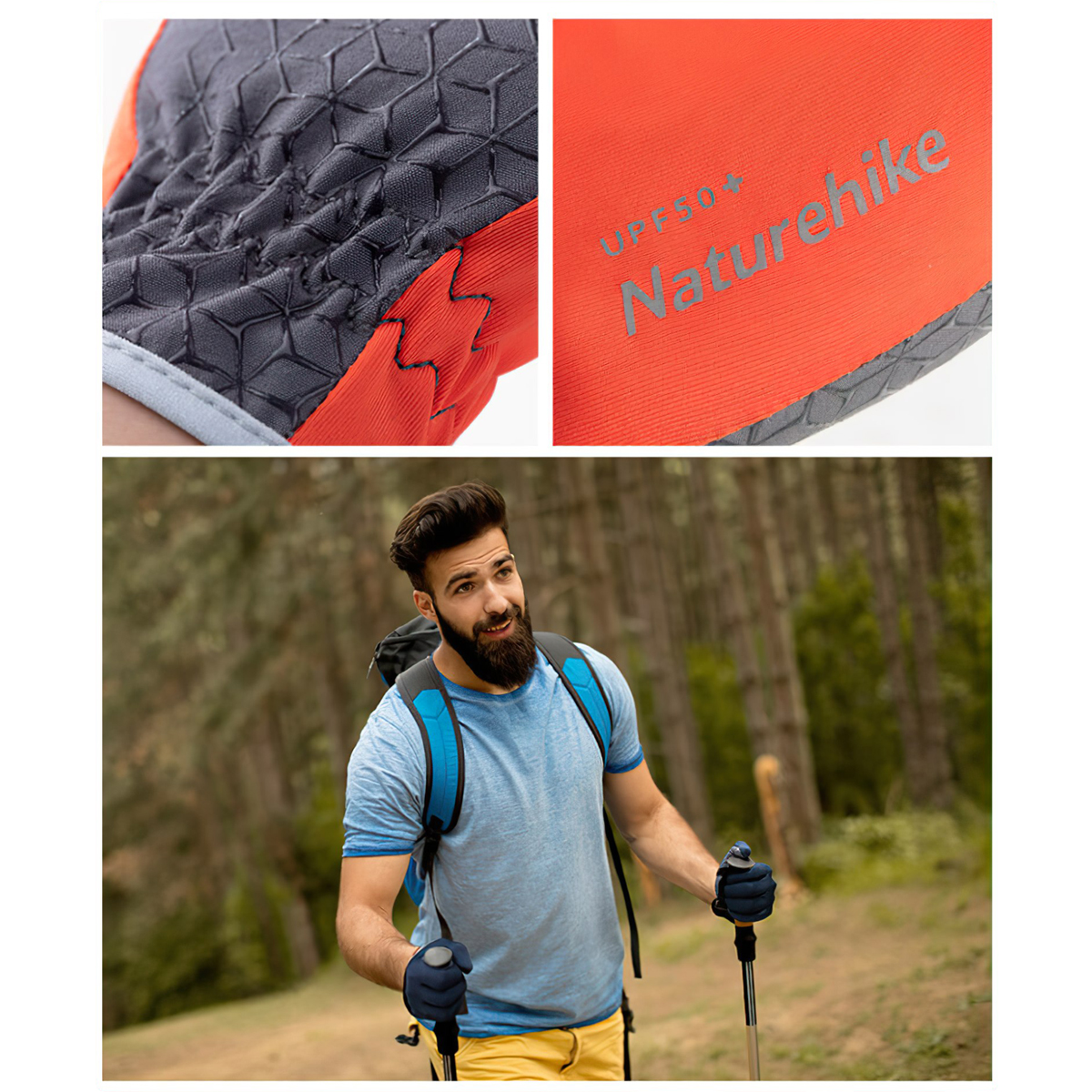 Naturehike Găng Tay Leo Núi Chống Trượt Cắm trại GL09-T Lightweight Sunscreen Anti-skid Gloves