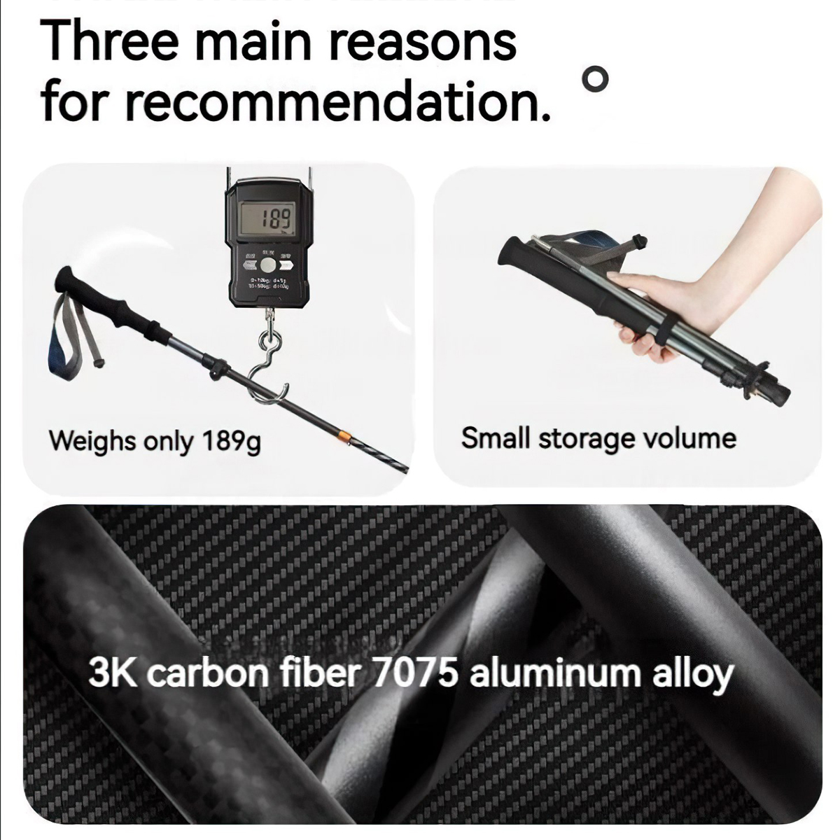 Naturehike Gậy Hiking Gậy Leo Núi Hiking Sợi Carbon Siêu Nhẹ CNK2450DS012