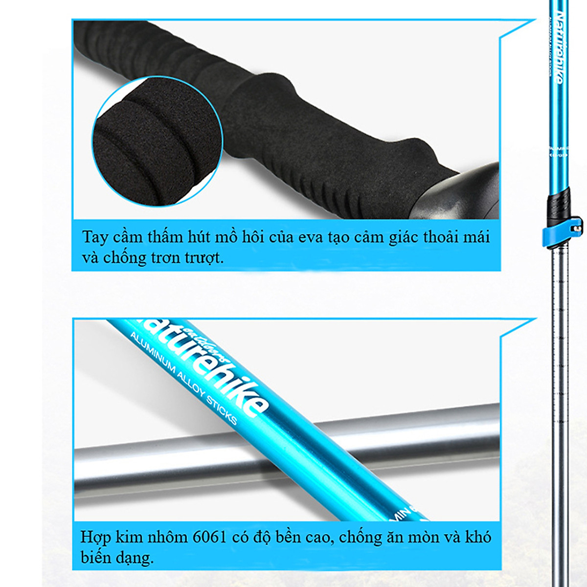 Gậy Leo Núi Hợp Kim Nhôm Rút Gọn Naturehike Trekking Pole - 120cm